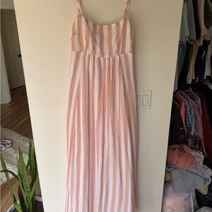 Abercrombie & Fitch Peach and White Striped Dress